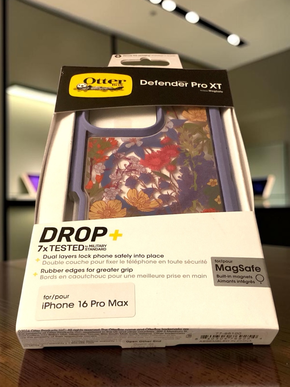 OtterBox Defender Pro XT iPhone 16 Pro Max MagSafe Floral Purple